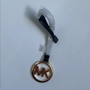 MK Black Leather Gold Hardware Key Chain
